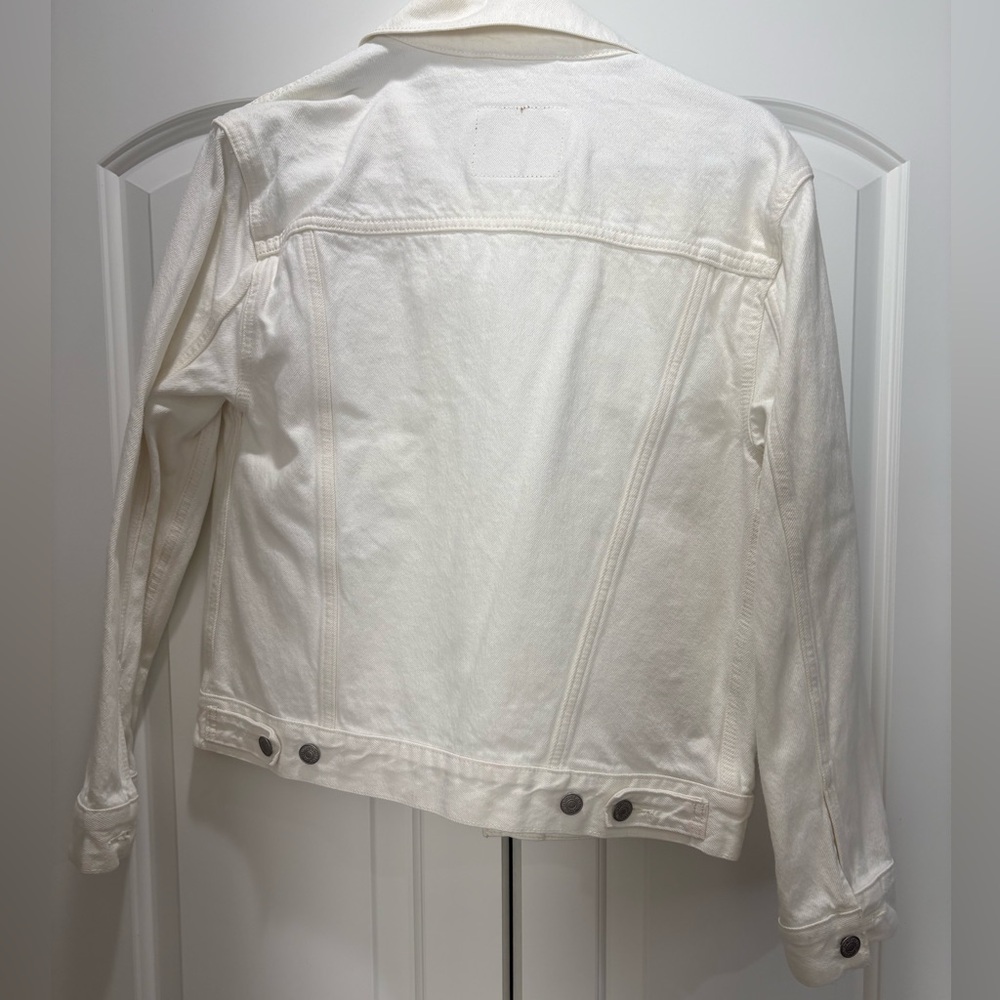 LEVI’S - Women's White Denim Jacket - Ex-Boyfriend Trucker - Picture 3 of 4